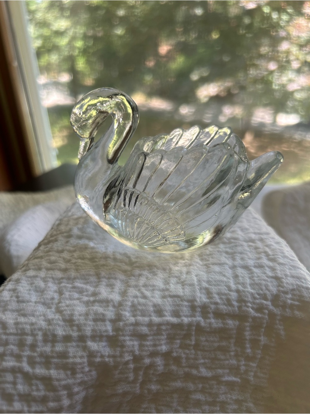 Clear Glass Swan Figurine